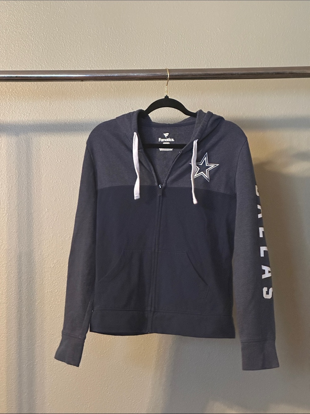 Fanatics Navy and Gray Dallas Cowboys Varsity Zip Jacket